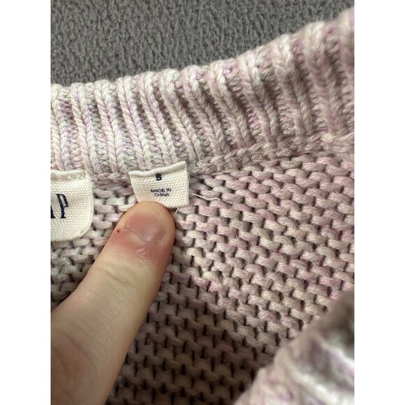 Gap Long Sleeve Open Front Cardigan Sweater Women Size Small Pink/white - Picture 5 of 5